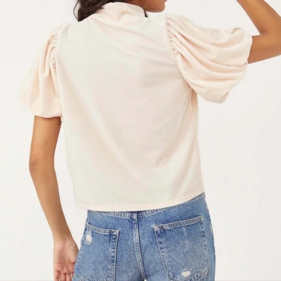 NWT Free People Claudia Tee / Champagne Toast XS - Picture 3 of 7